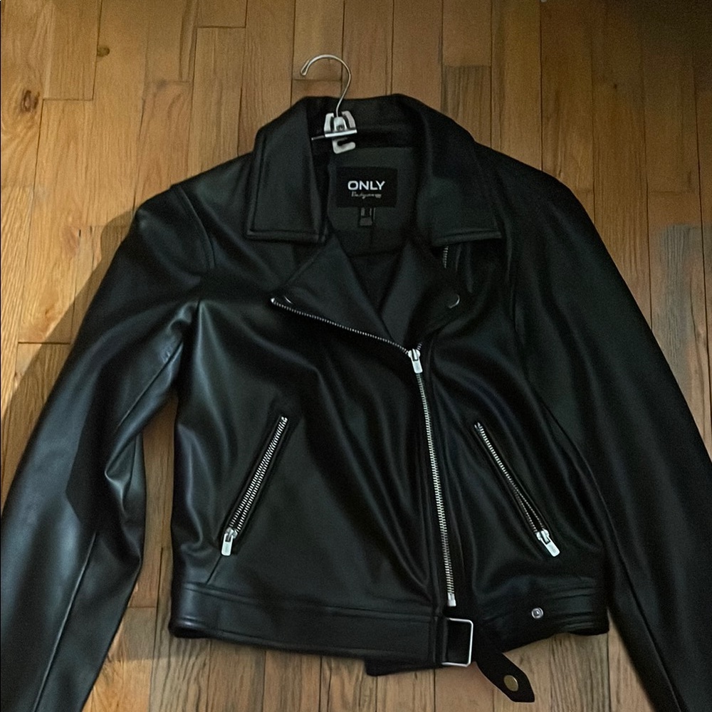 Classic Black Faux Leather Jacket